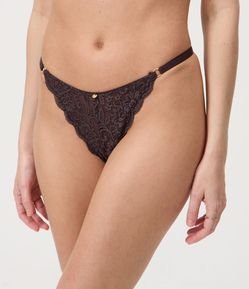 Calcinha String Fio Duplo em Renda Floral