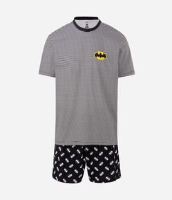Pijama Curto em Algodão com Estampa do Batman