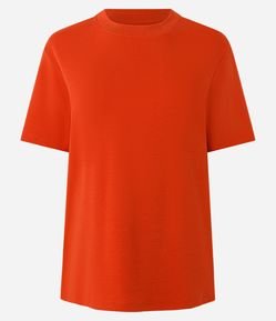 Blusa em Algodão Peruano Interlock com Gola Redonda