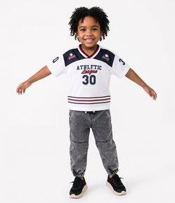 Camiseta Infantil Estampa Basquete Athletic League - Tam 1 a 6 Anos