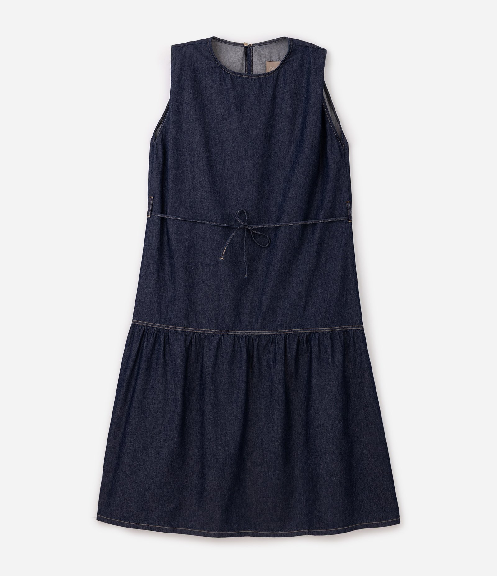 Vestido Midi em Jeans com Cordão Curve & Plus Size Azul 6