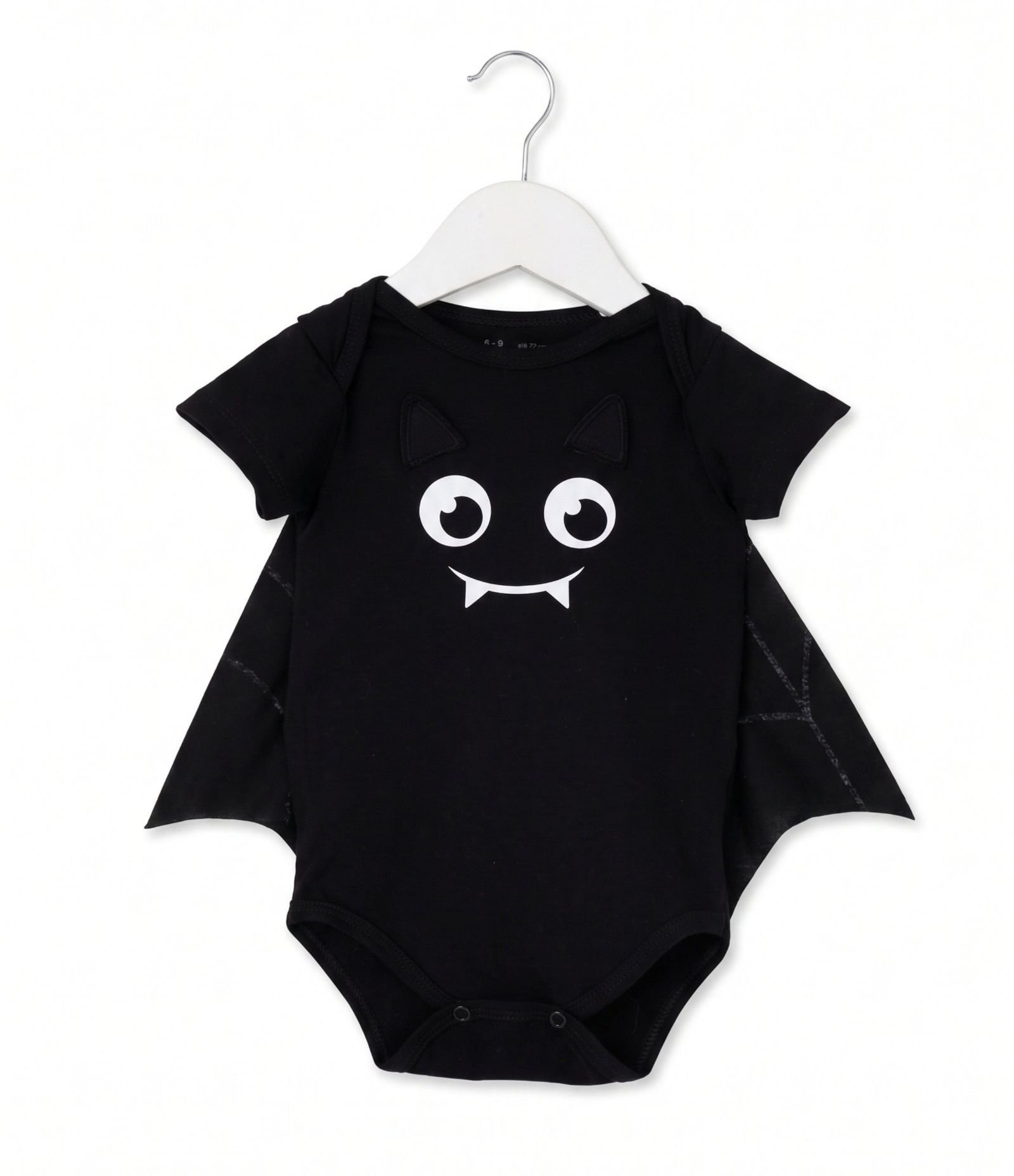 Body Infantil Estampa de Morceguinho e Capa - Tam 0 a 18 Meses Preto 4