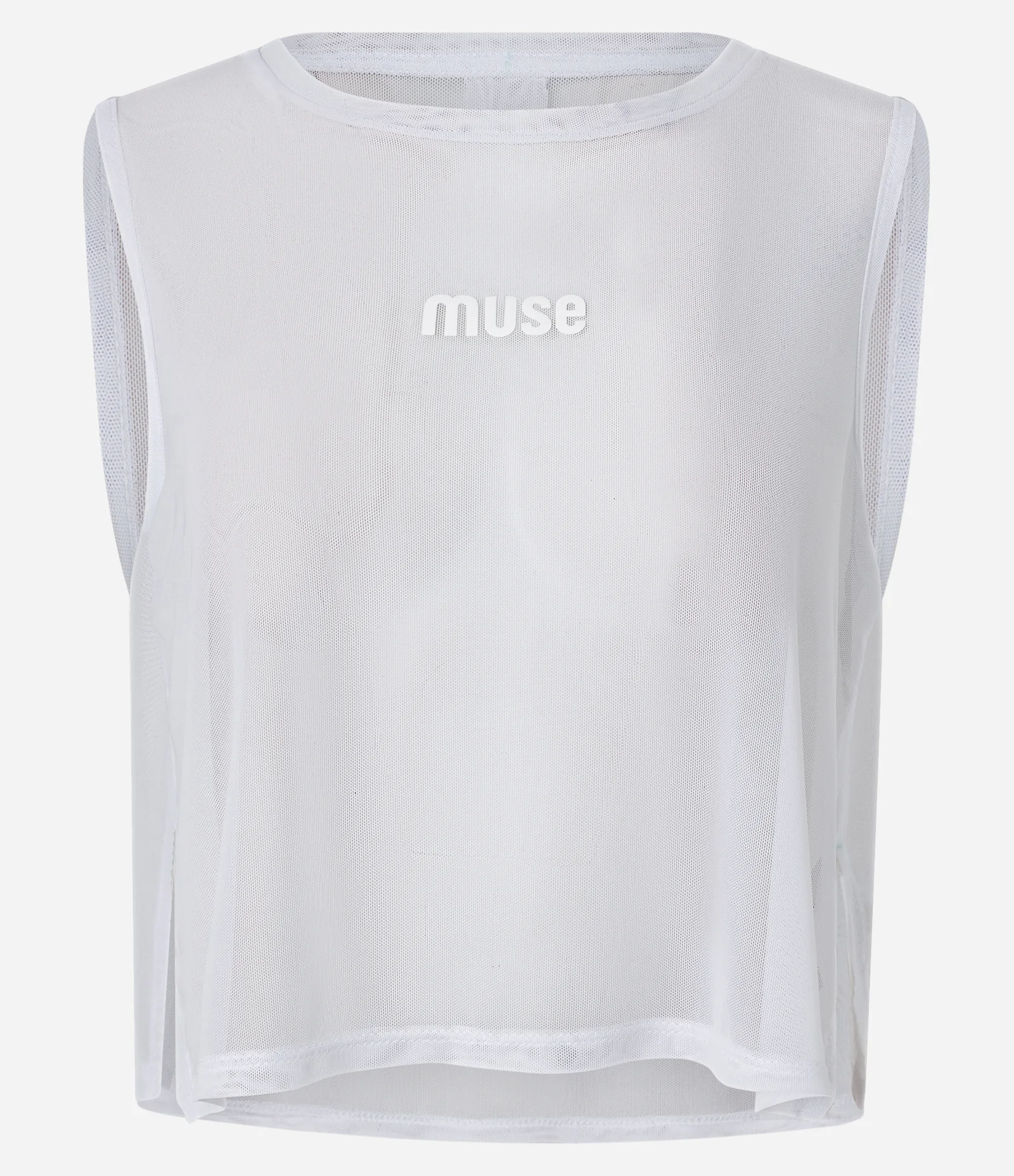 Regata Box Esportiva em Tule com Estampa Lettering Branco 5
