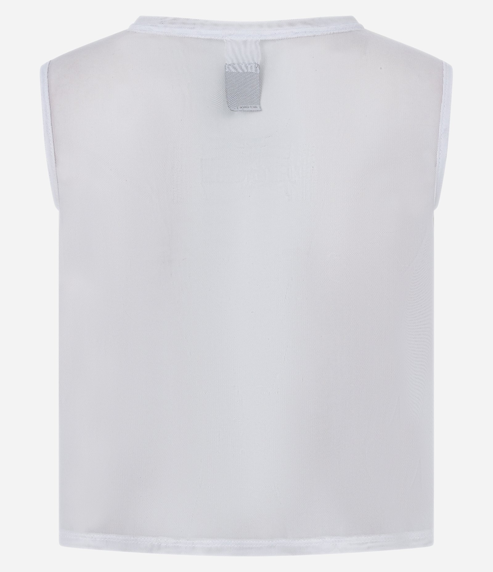 Regata Box Esportiva em Tule com Estampa Lettering Branco 6