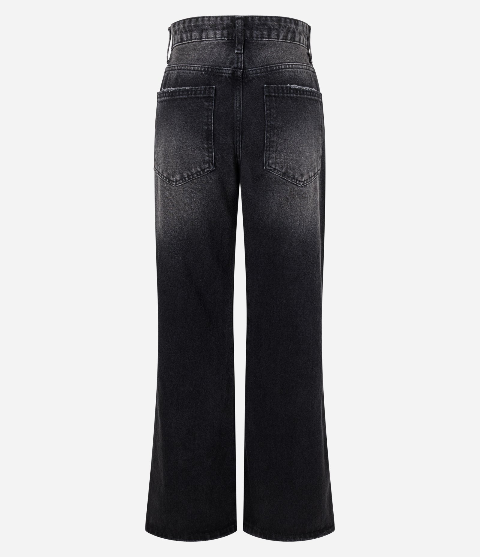 Calça Wide Flare em Jeans com Cintura Baixa Preto 7