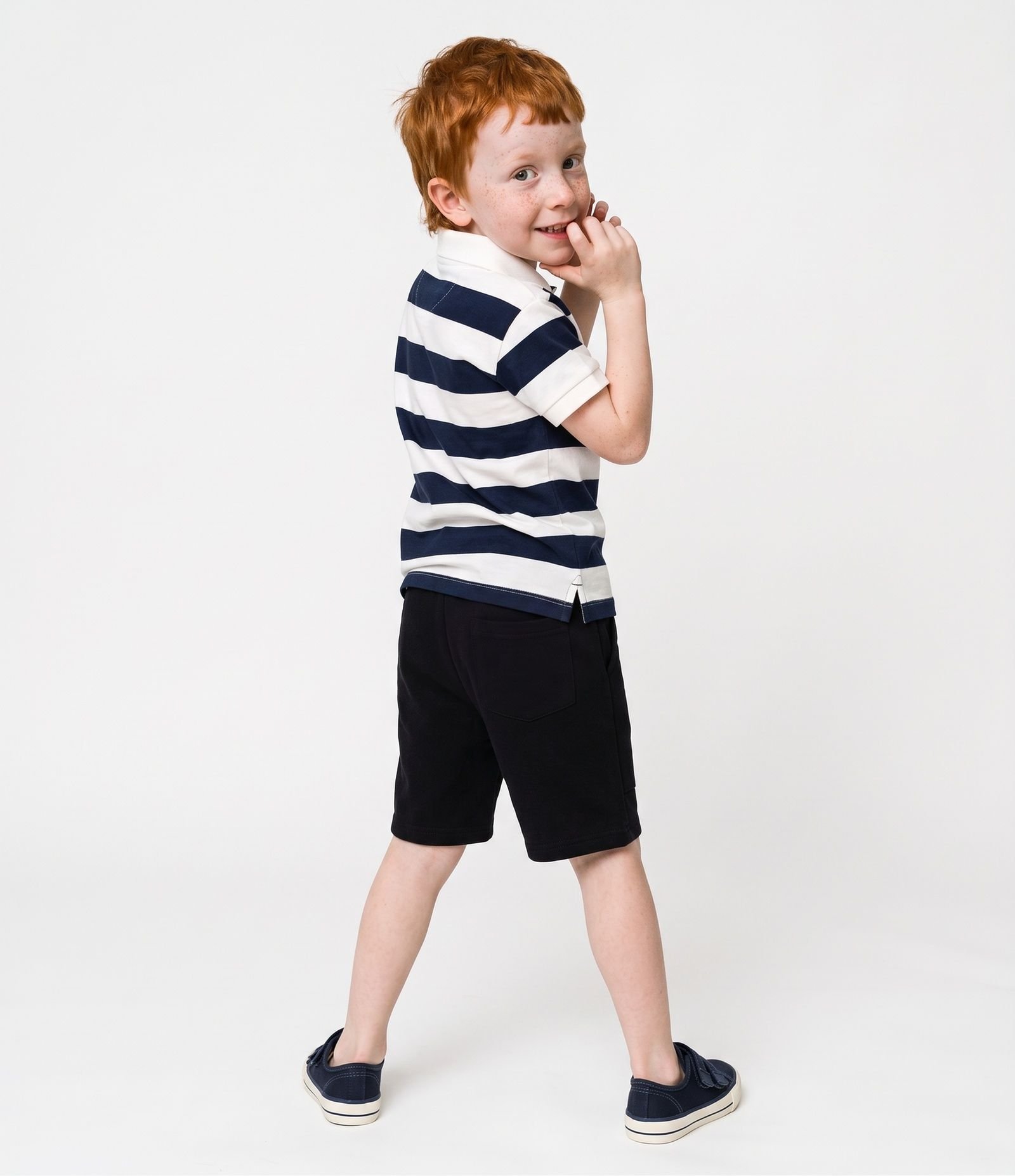 Camiseta Polo Infantil com Bordado de Lagosta  - Tam 1 a 6 Anos Branco 7
