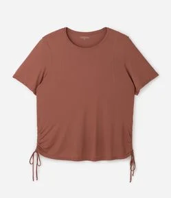 Camiseta Esportiva Dry em Poliamida com Colisé Lateral Curve & Plus Size