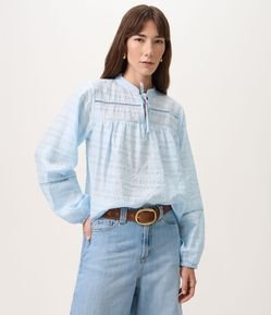 Blusa Bata em Viscose com Amarração no Decote