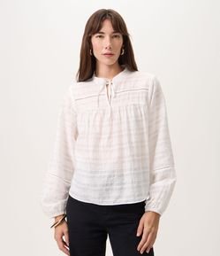 Blusa Bata em Viscose com Amarração no Decote