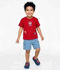 Camiseta Infantil Em Algodão Texturizada Ocean Club - Tam 1 a 6 Anos