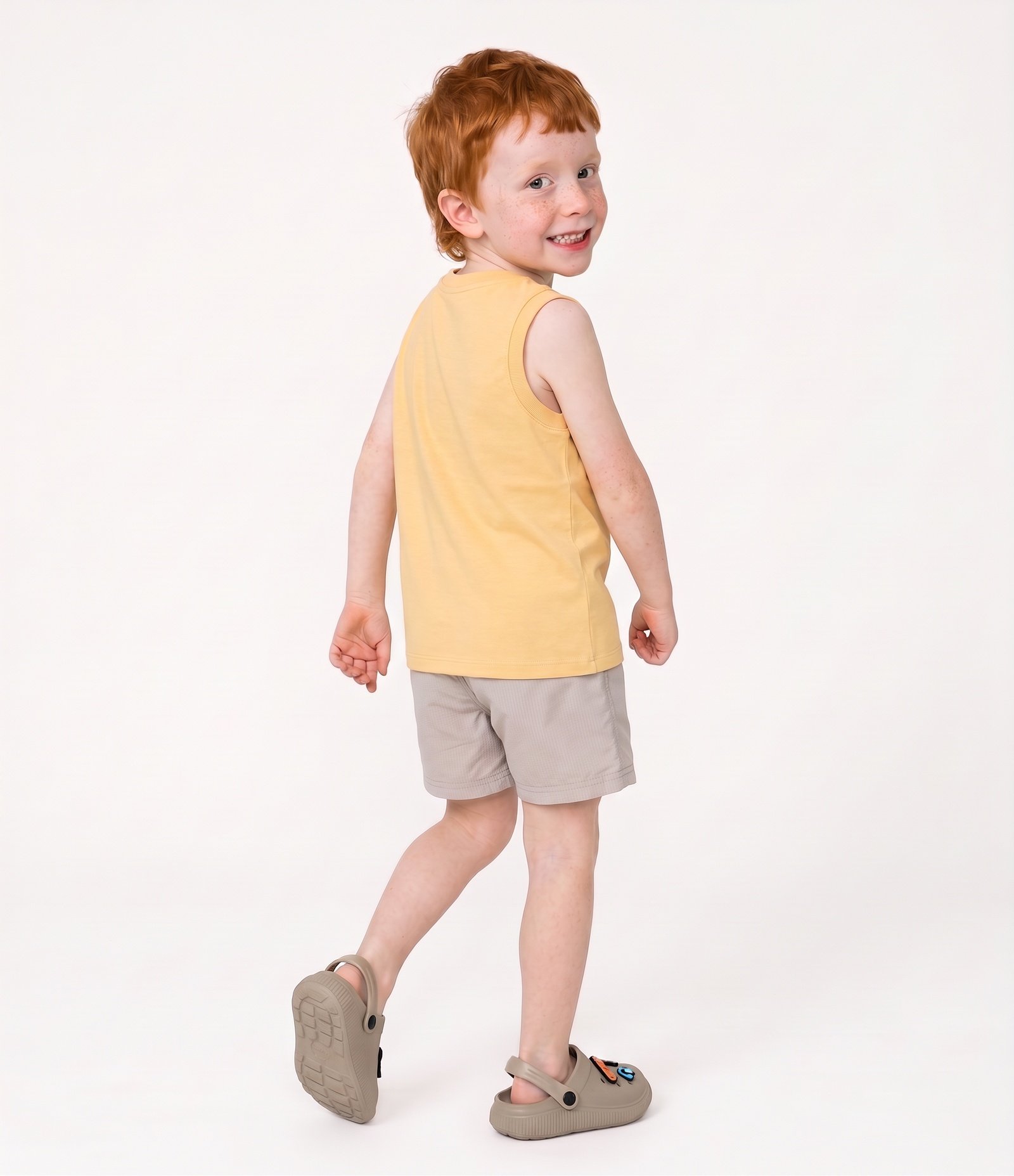 Camiseta Regata Infantil com Estampa Selva da Diversão - Tam 1 a 6 Anos Amarelo 3