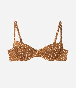 Biquíni Top Meia Taça Estampa Animal Print Bambi