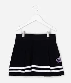 Short Saia Infantil Em Cotton K Pop Demon Hunters Listras na Barra - Tam 5 a 14 Anos