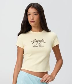Blusa Baby Look Estampada com Lettering Tiparadise