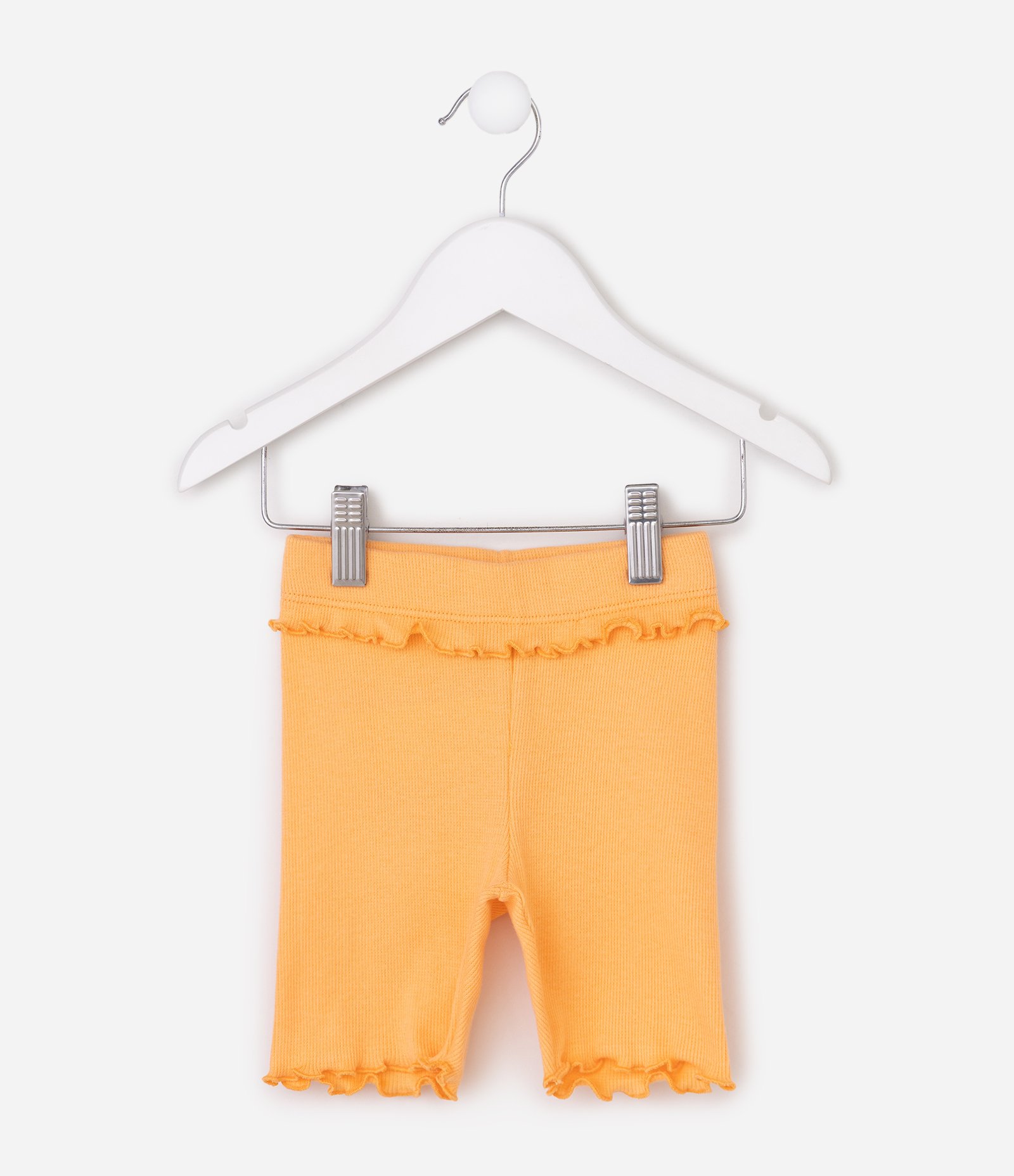 Short Infantil Ciclista com Frufru e Babadinho - Tam 1 a 6 Anos Laranja 3
