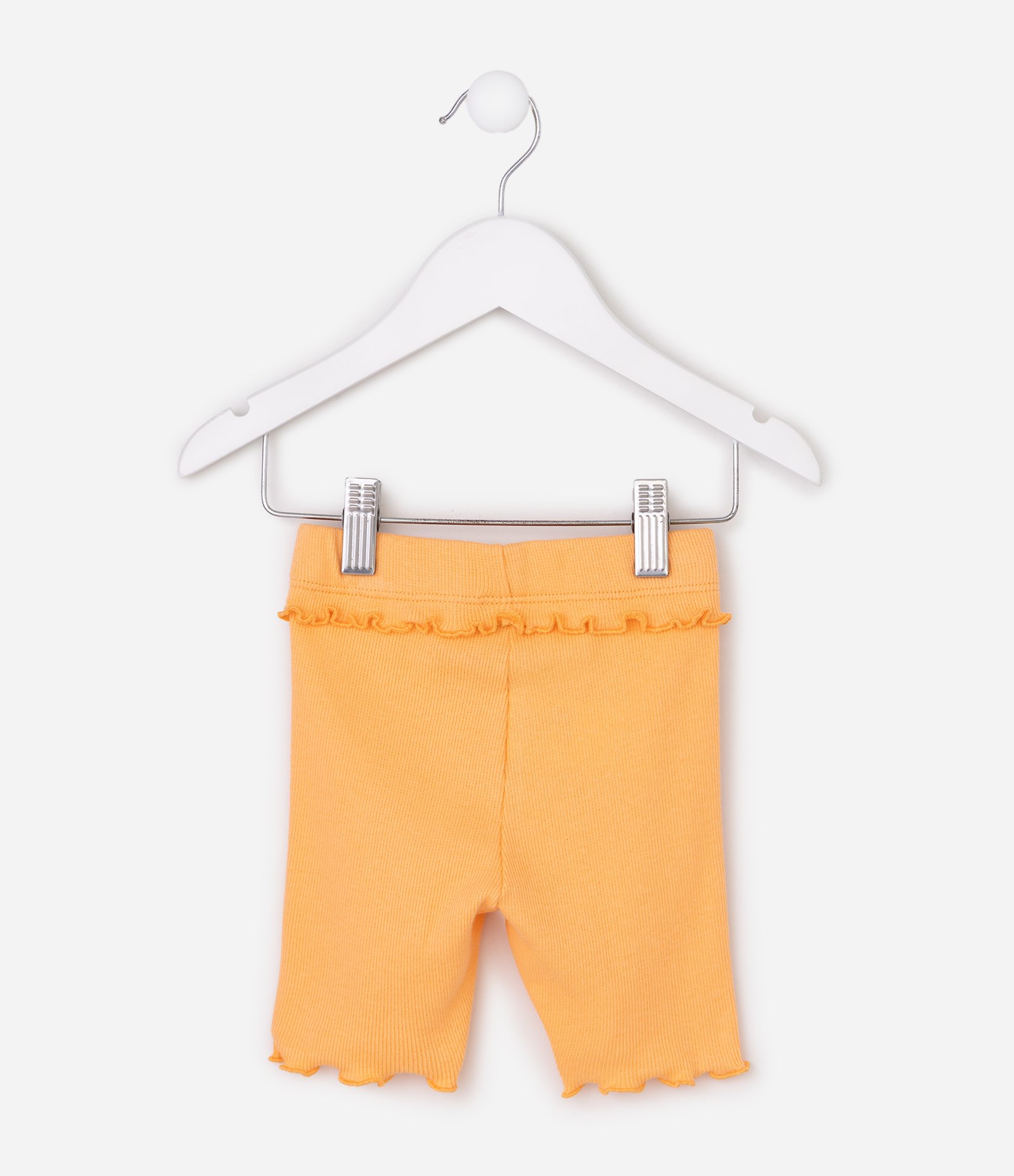 Short Infantil Ciclista com Frufru e Babadinho - Tam 1 a 6 Anos Laranja 4