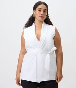 Colete Alongado Alfaiatado com Amarração Curve & Plus Size