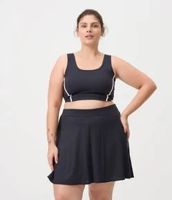 Short Saia em Poliamida com Frisos Laterais Curve & Plus Size