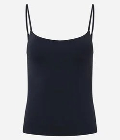 Blusa em Poliamida com Alças Finas e Bojo