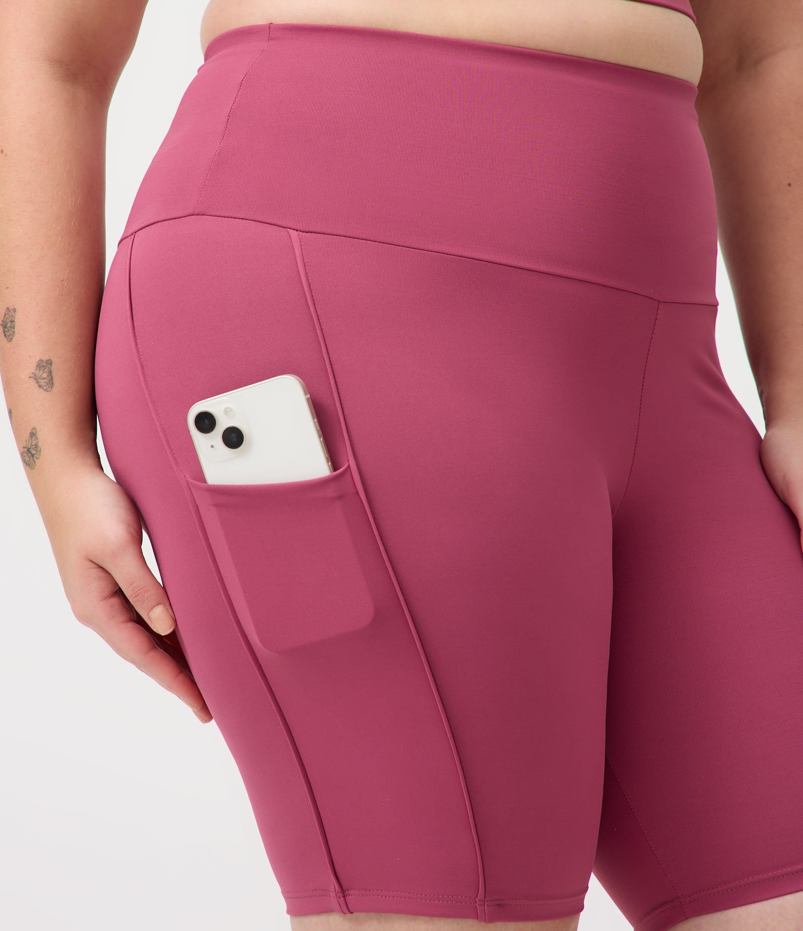 Bermuda Ciclista Tecnológica com Vivo Contrastante Curve & Plus Size Rosa 3