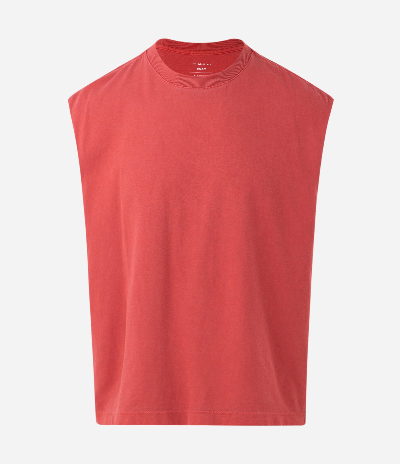 Regata Boxy em Algodão Estonada Vermelho 1
