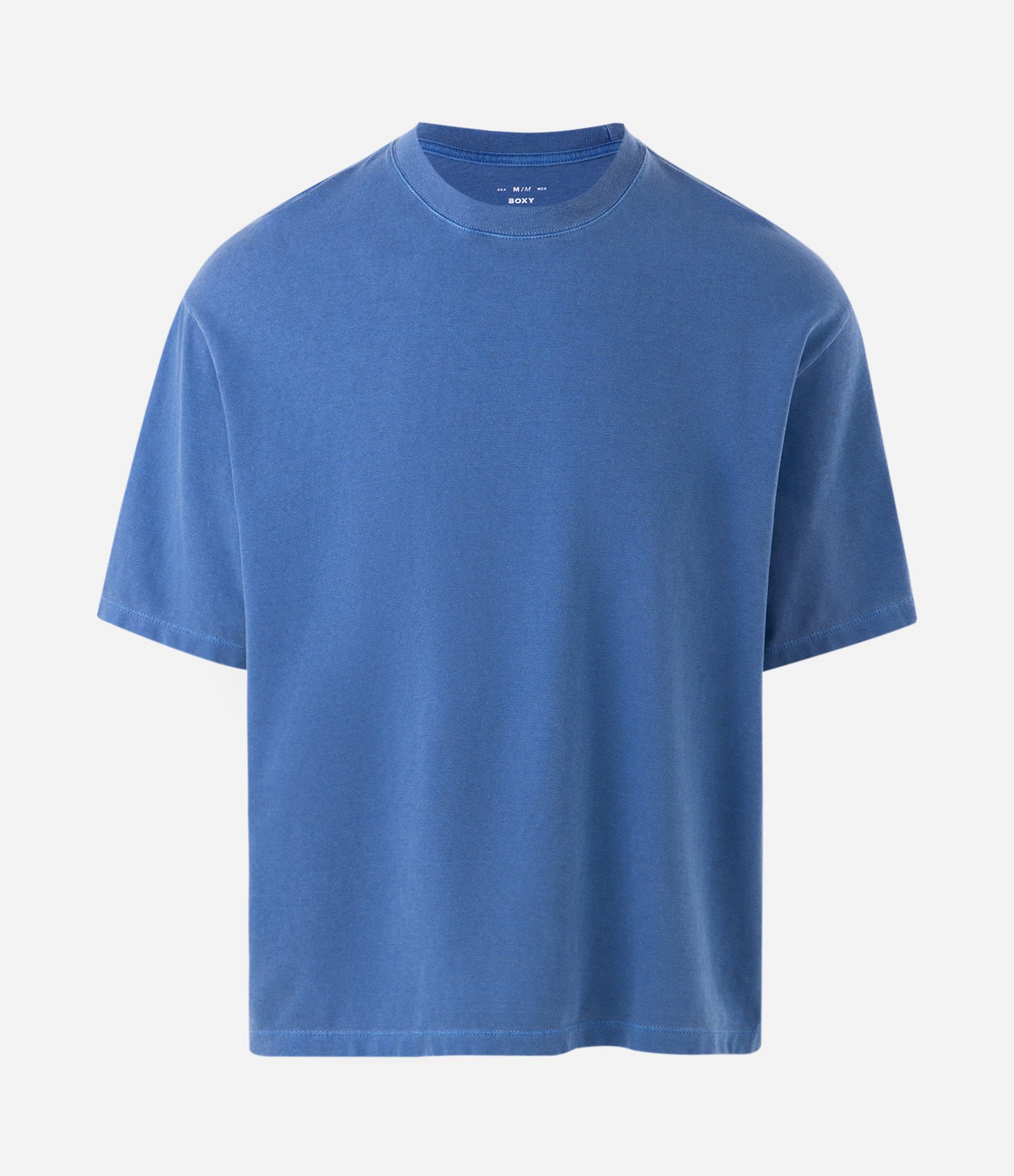 Camiseta Boxy em Algodão Básica Azul 5