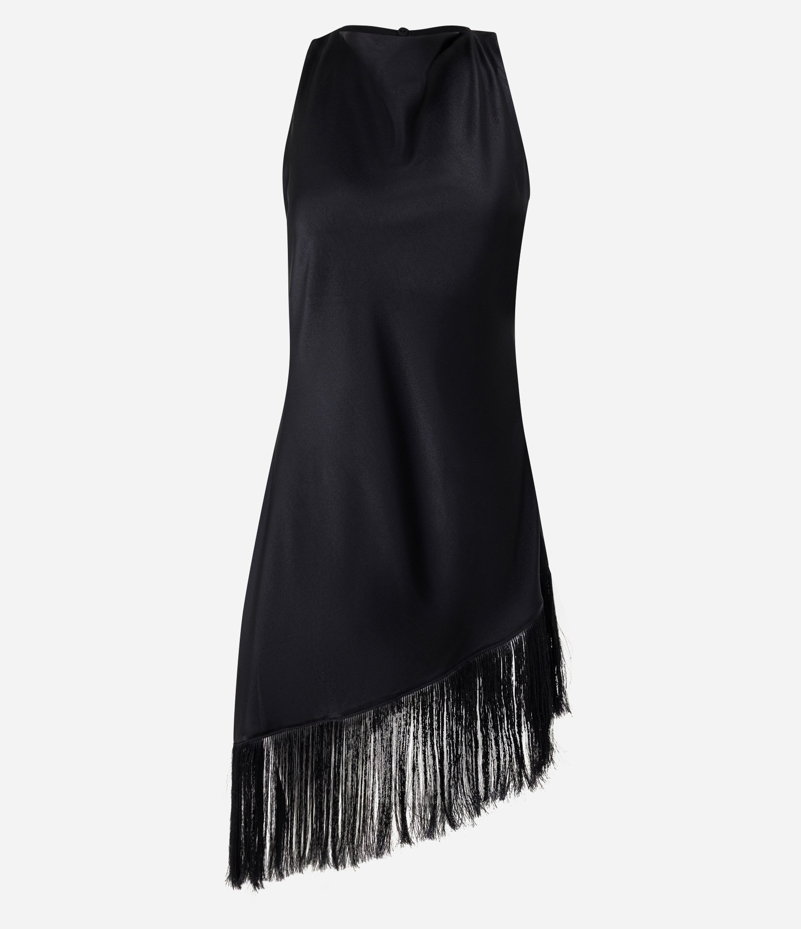 Blusa Com Decote Degagê e Barra Assimétrica com Franjas Preto 7