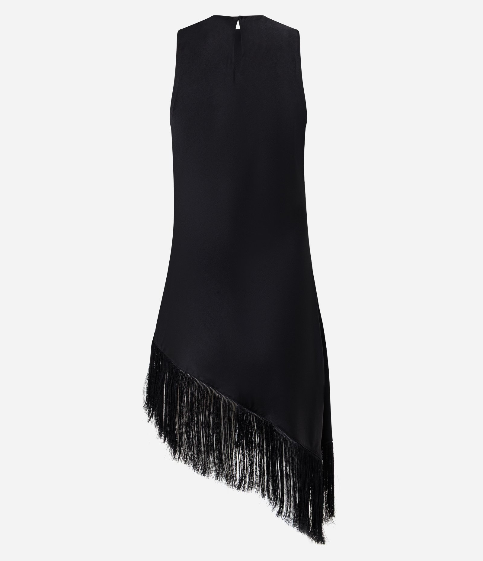 Blusa Com Decote Degagê e Barra Assimétrica com Franjas Preto 9