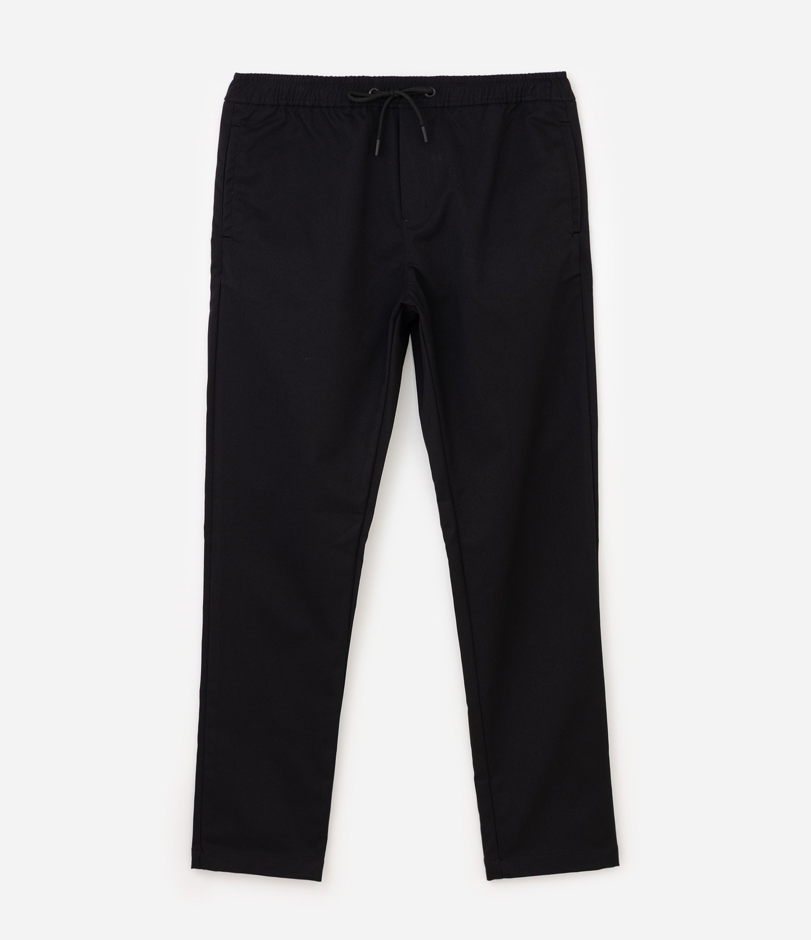 Calça Relaxed Sarja com Cós Elástico Preto 5