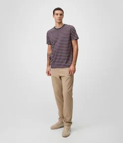 Calça Relaxed Sarja com Cós Elástico