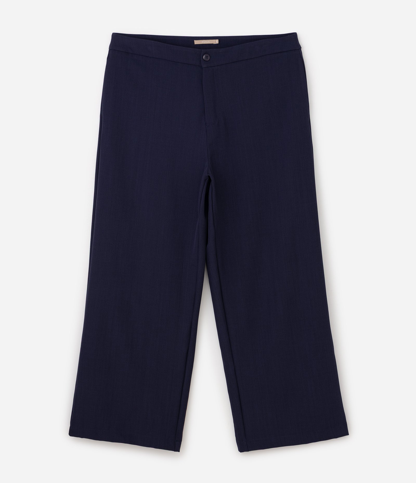 Calça Pantalona em Sarja Alfaiatada com Cós Ajustável Curve & Plus Size Azul 6