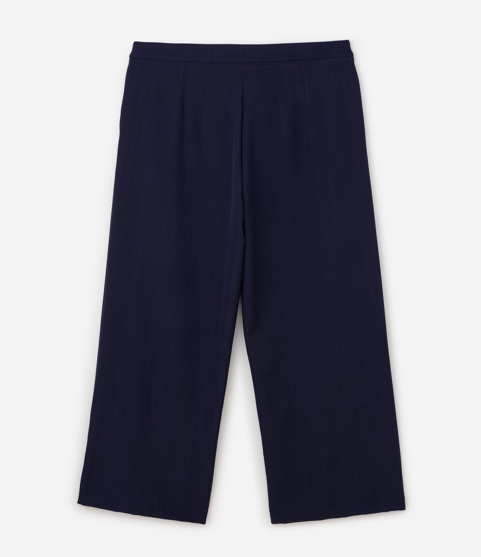 Calça Pantalona em Sarja Alfaiatada com Cós Ajustável Curve & Plus Size Azul 7