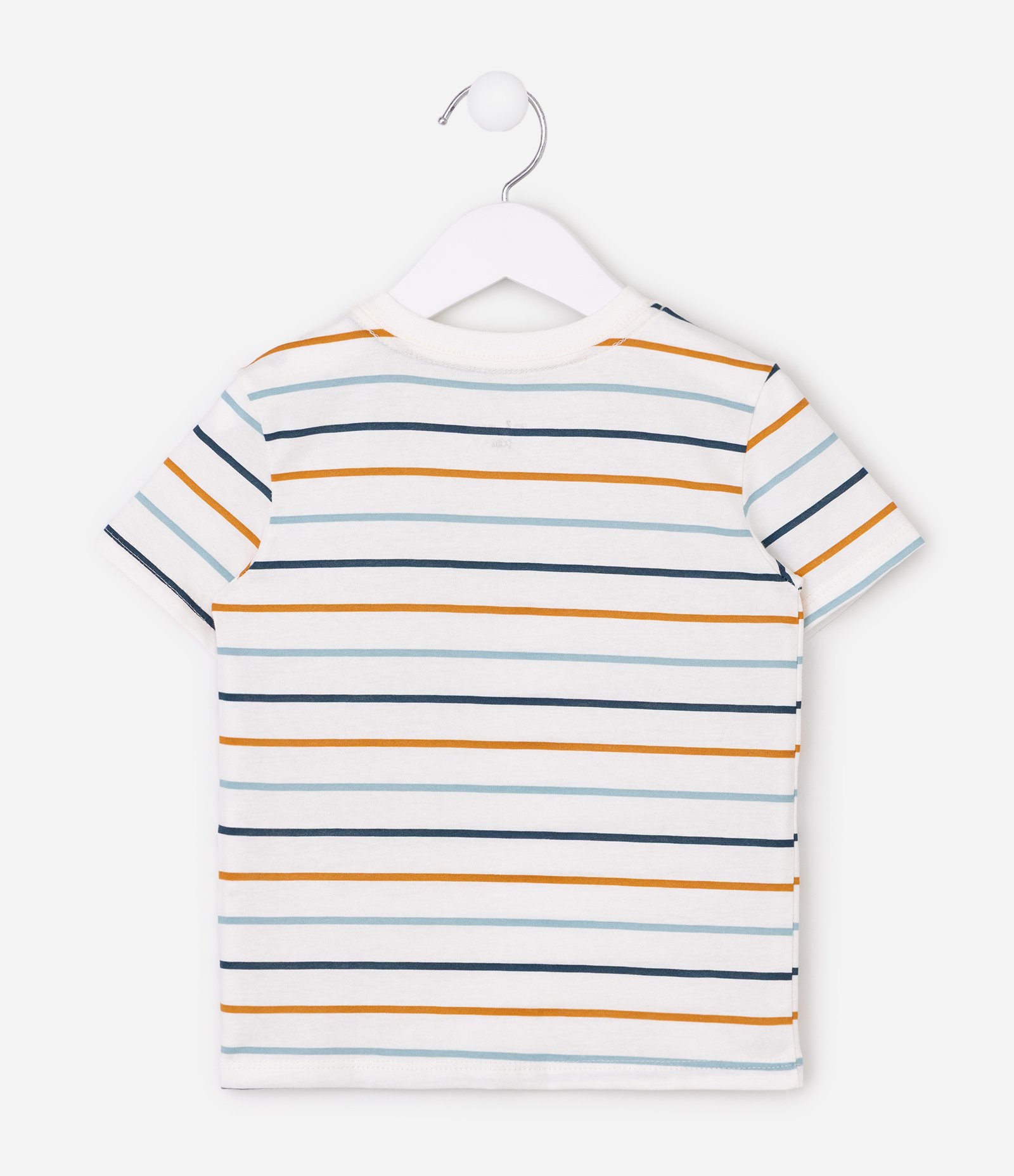 Camiseta Infantil em Algodão com Listras Coloridas - Tam 1 a 6 Anos Multicores 4