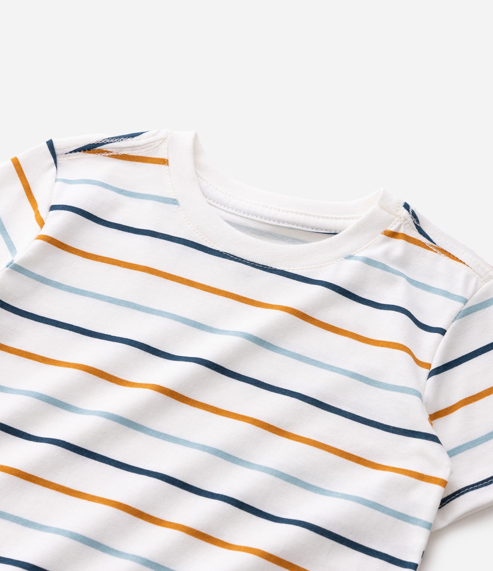 Camiseta Infantil em Algodão com Listras Coloridas - Tam 1 a 6 Anos Multicores 6