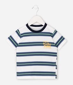 Camiseta Infantil em Algodão com Estampa Listrada - Tam 1 a 6 Anos