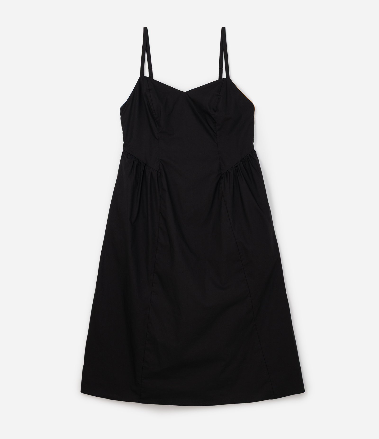 Vestido Midi Princesa em Tricoline com Bolsos Curve & Plus Size Preto 1