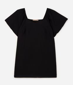 Vestido Curto em Crepe com Mangas Amplas Curve & Plus Size