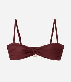 Biquíni Top Bandeau em Microfibra com Aviamento Frontal