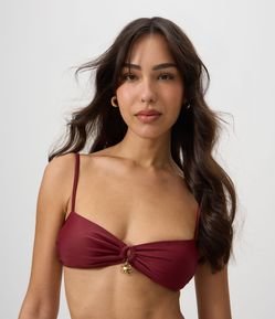 Biquíni Top Bandeau em Microfibra com Aviamento Frontal