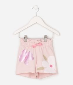 Short Clochard Infantil em Algodão com Estampa Floral - Tam 1 a 6 Anos