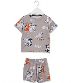 Pijama Infantil em Algodão com Camiseta e Short Estampa Bluey