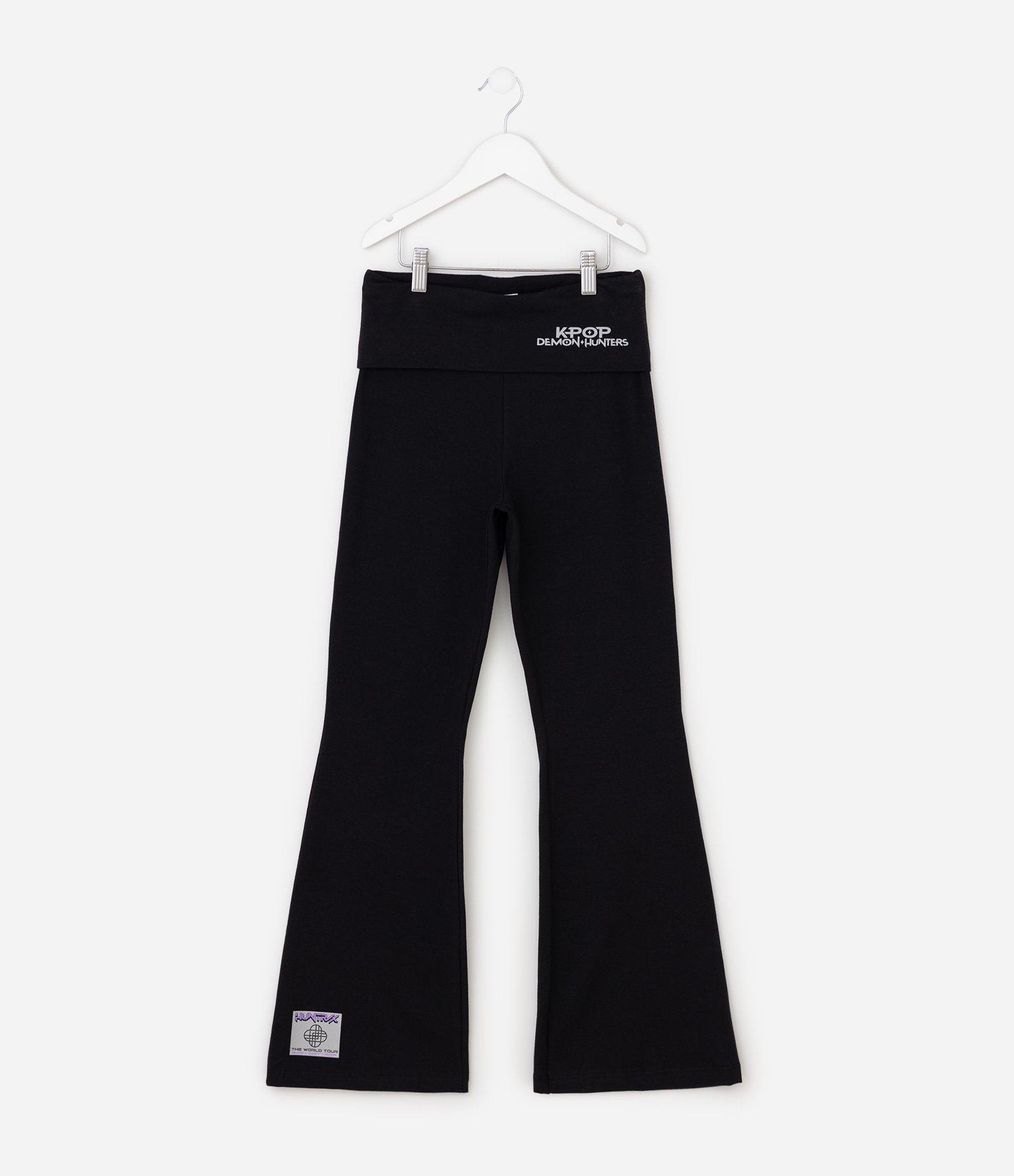 Calça Flare Infantil Em Algodão Com Cós Dobrado -Tam 5 a 14 Anos Preto 7
