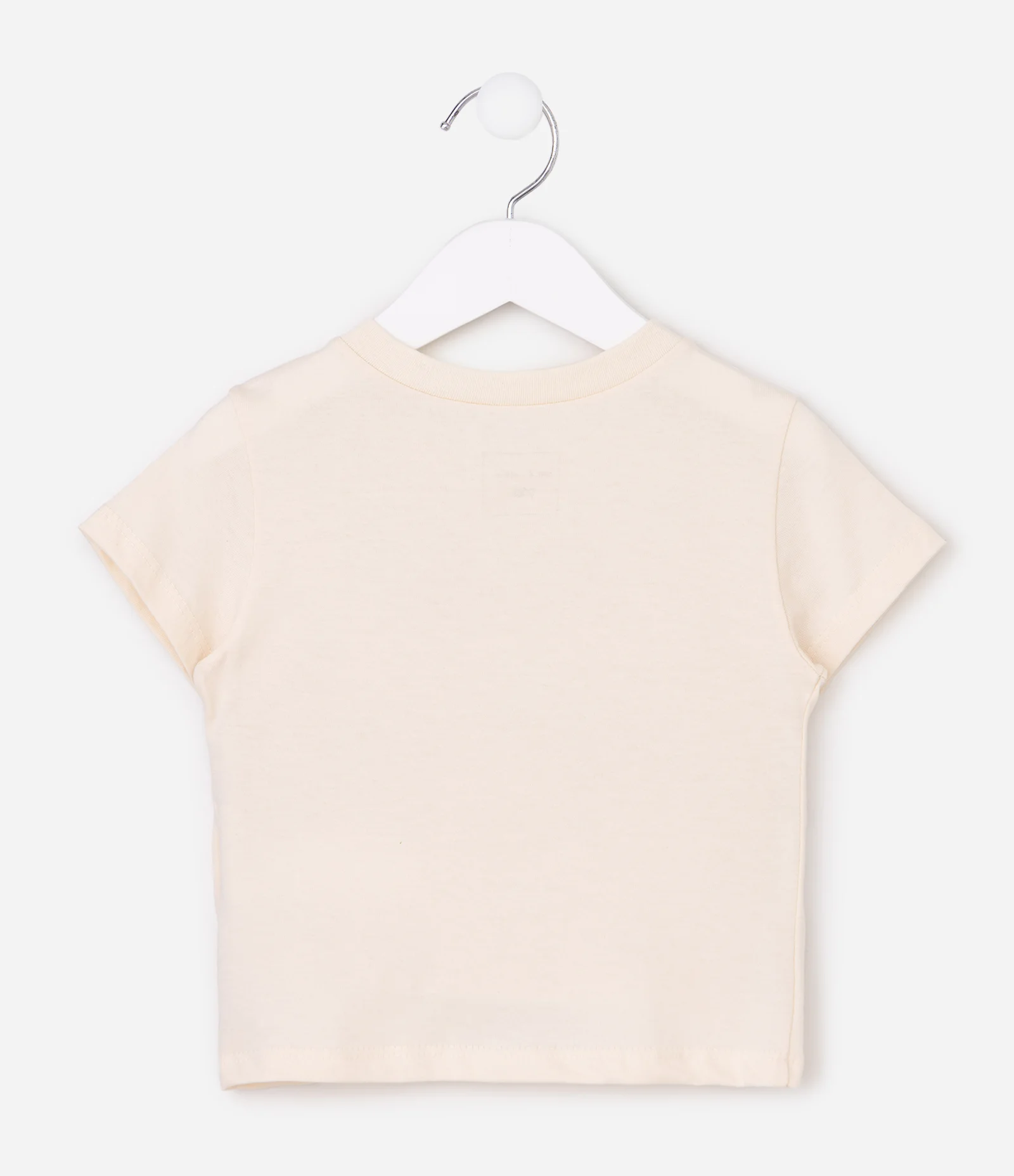 Camiseta Infantil Em Algodão Com Florzinnhas - Tam 1 a 6 Anos Bege 2