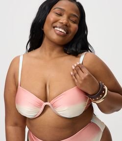 Biquíni Top Meia Taça com Franzido e Degradê Curve & Plus Size