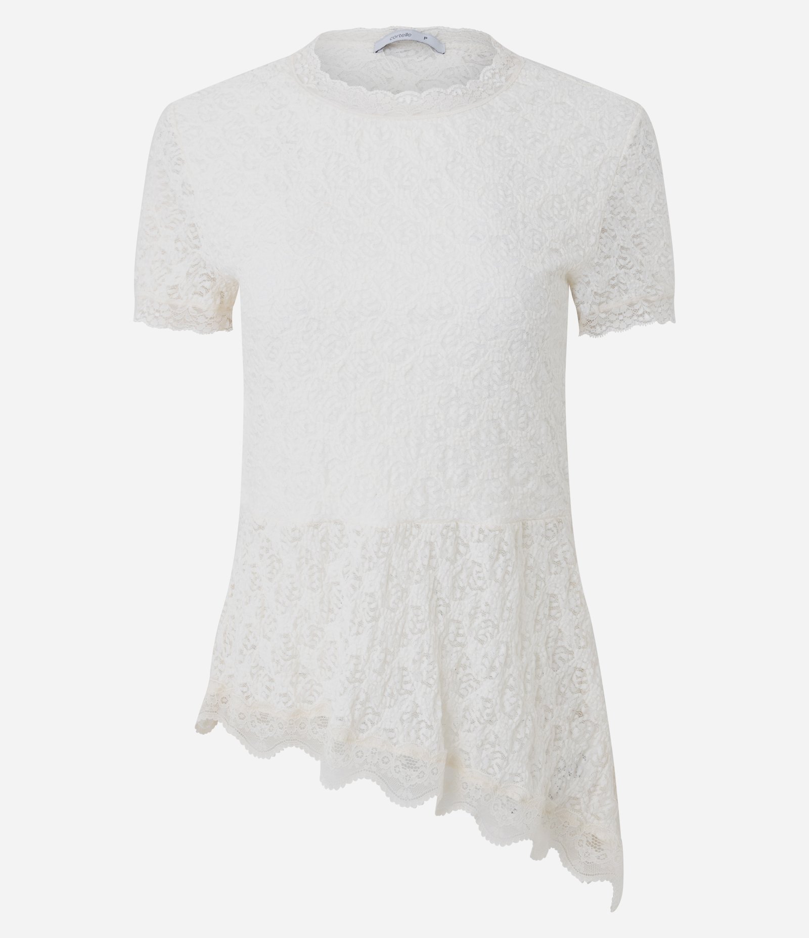 Blusa em Renda com Barra Assimétrica Branco 5