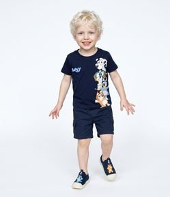 Camiseta Infantil Em Algodão Bluey com Estampa Lateral - Tam 2 a 6 Anos