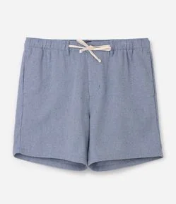 Bermuda Reta em Algodão com Espinha de Peixe Jacquard
