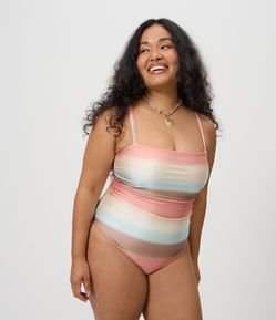 Maiô Degradê com Decote Reto Curve & Plus Size