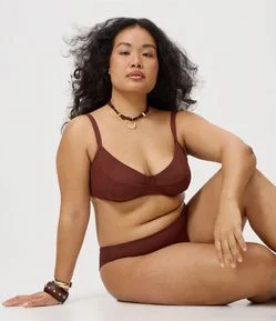 Biquíni Top Camisetinha Texturizado Curve & Plus Size