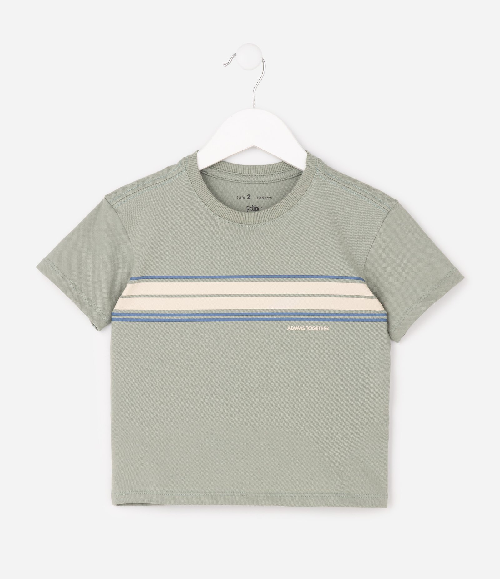 Camiseta Infantil Piquet Com Relevo No Letting - Tam 1 a 6 Anos Verde 1